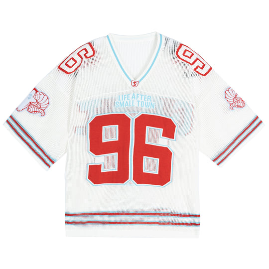 Small Town Kid Mesh Knit V Neck Rugby Jersey | Face 3 Face