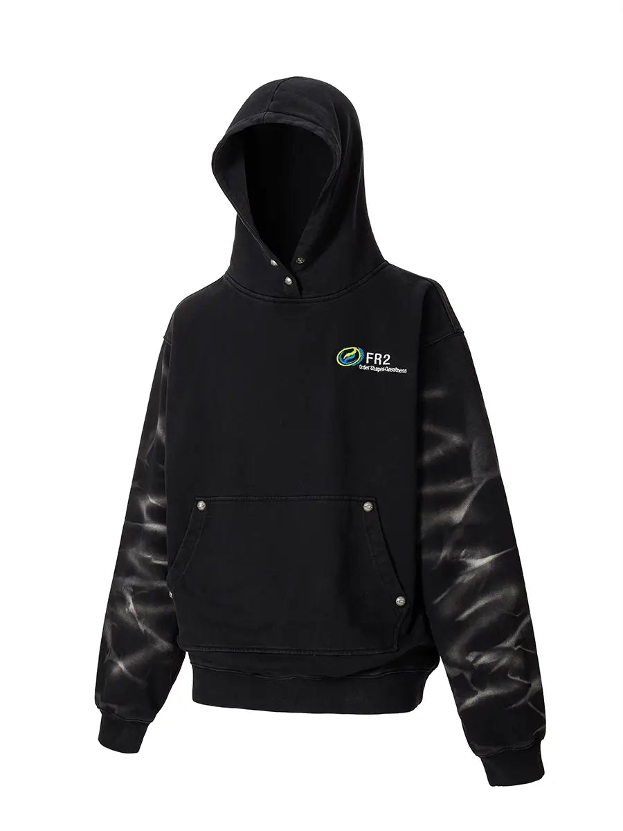 F2CE Tie Dye Distressed Embroidered Hoodie | Face 3 Face