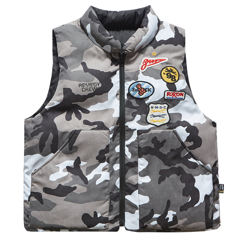 Remedy Camouflage Reversible Down Vest | Face 3 Face
