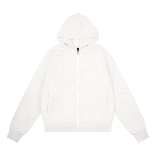 1807 Rhinestone Embellished Zip Up Hoodie | Face 3 Face