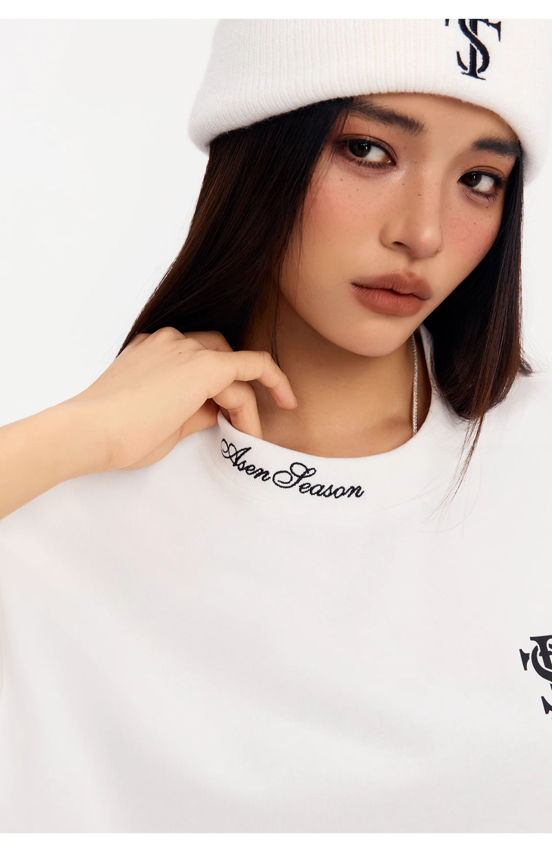 Small Town Kid Neckline Letter Embroidered Basic Tee | Face 3 Face