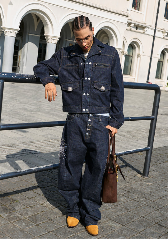 STEEPC Double Breasted Denim Jacket | Face 3 Face