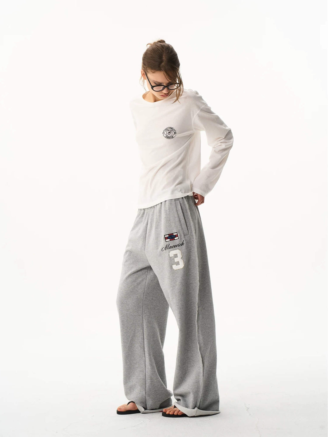 EXITMODE BY BLIND NO PLAN nside Out Seam Embroidered Baggy Sweatpants | Face 3 Face