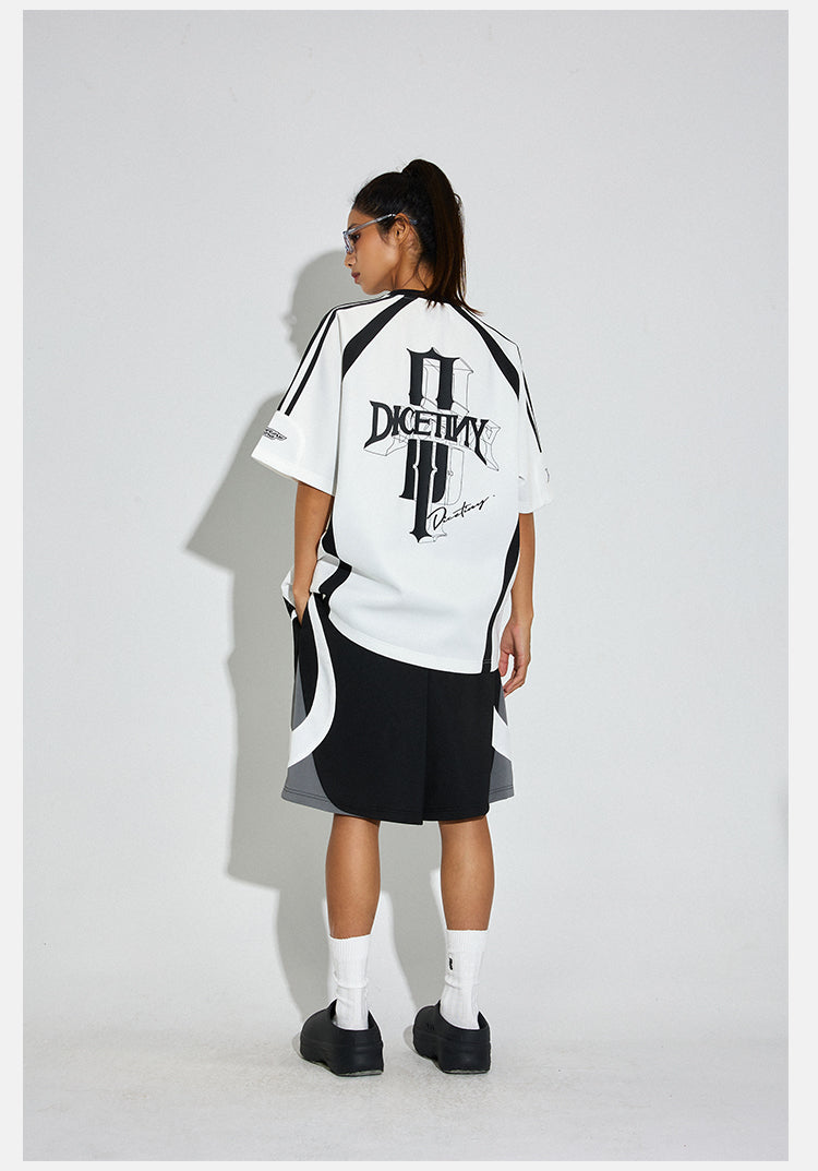 DICETINY Floral Logo Print Soccer Jersey Tee | Face 3 Face