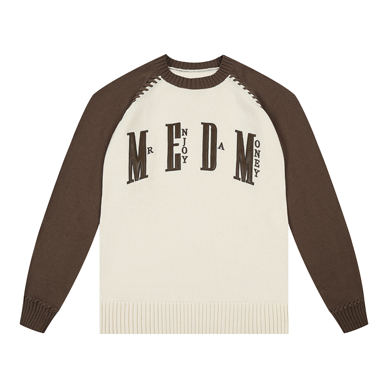 MEDM Color-Blocked Raglan Sleeve Knit Sweater | Face 3 Face