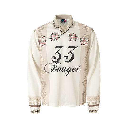 YADcrew Ethnic Puzzle Long Sleeve Polo Soccer Jersey | Face 3 Face