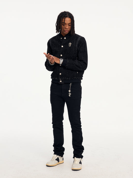 Small Town Kid Patchwork Luxury Short Jacket | Face 3 Face