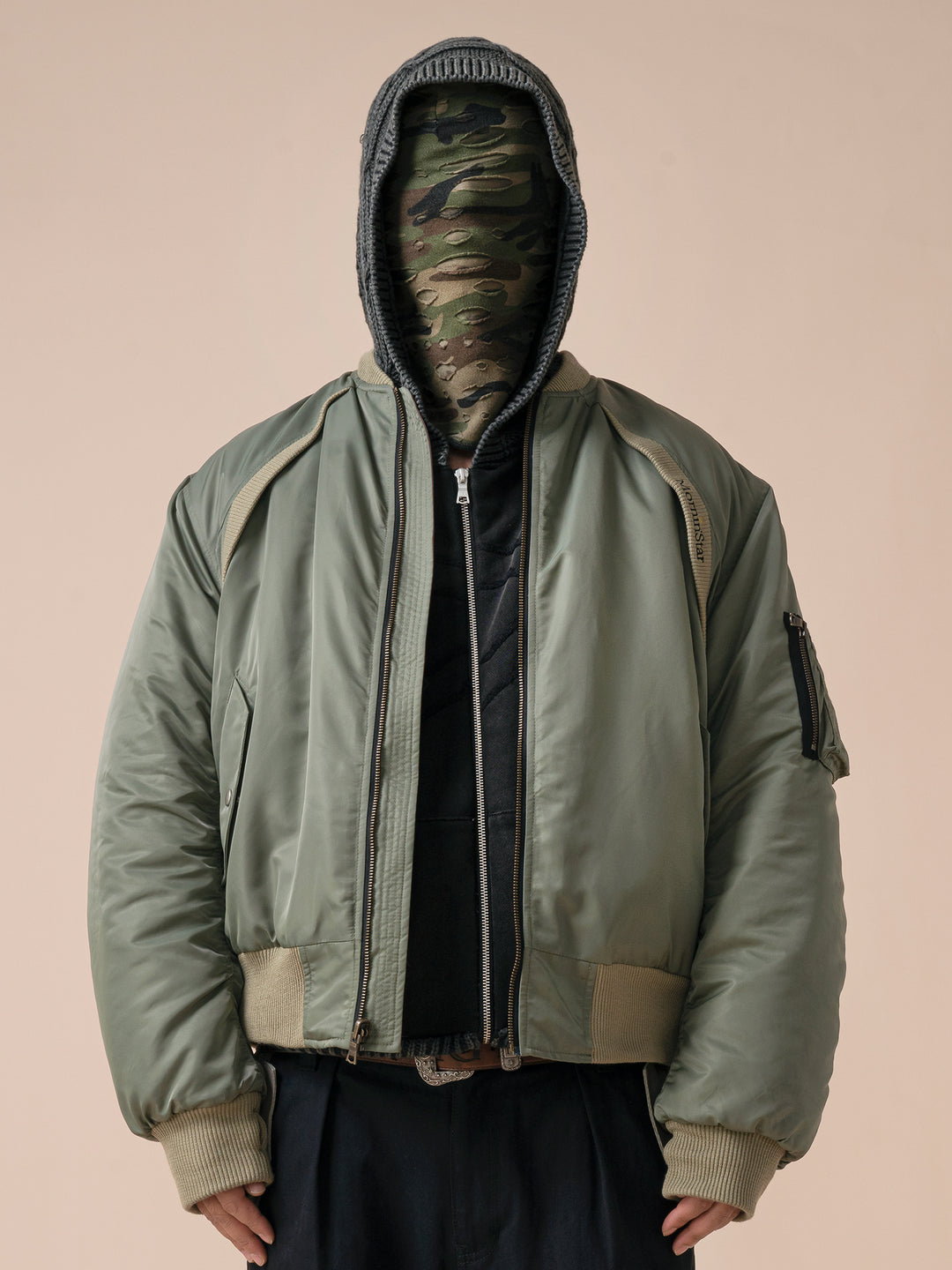 EVILKNIGHT(EK) Reversible Embroidery Bomber MA-1 Air Force Jacket