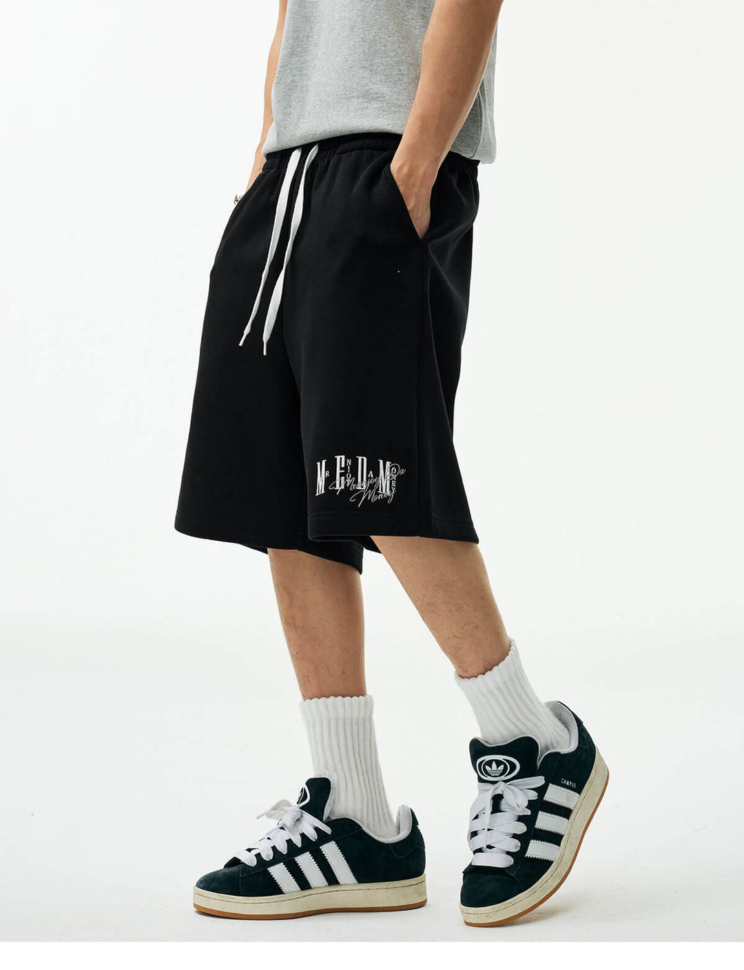 MEDM Colorful Logo Embroidered Sweat Shorts | Face 3 Face