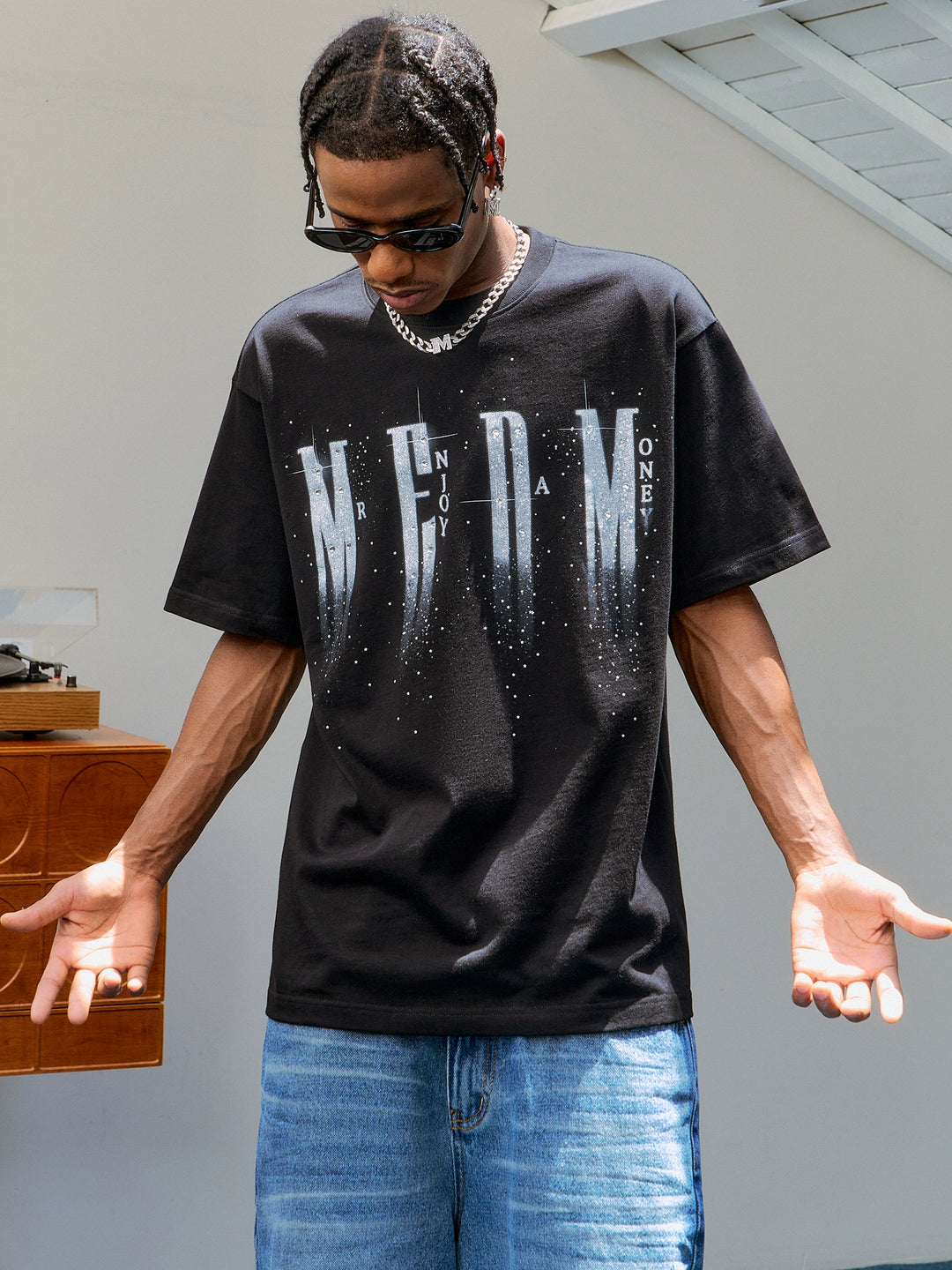 MEDM Rhinestone Flash Logo Tee | Face 3 Face