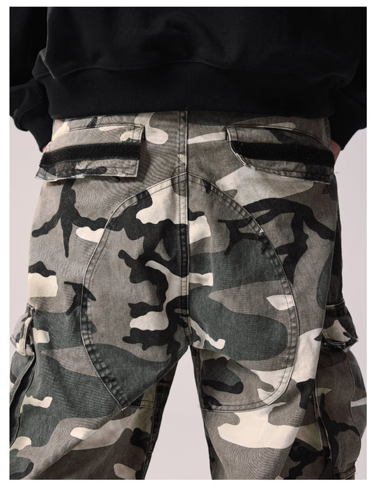 Remedy Distressed Camouflage Work Cargo Pants | Face 3 Face