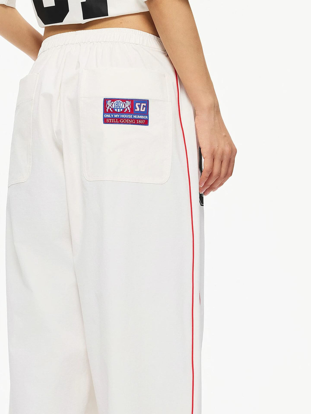 1807 Contrast Piping Baggy Track Pants | Face 3 Face