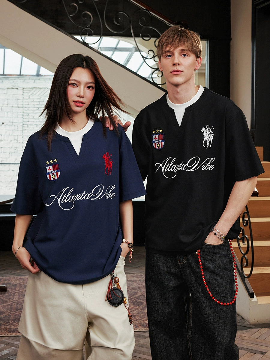 Harsh and Cruel Badge Embroidered Layered Tee | Face 3 Face