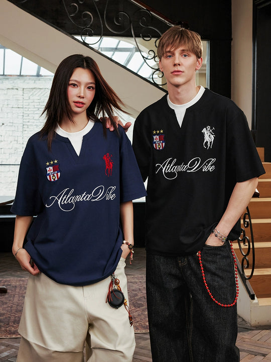 Harsh and Cruel Badge Embroidered Layered Tee | Face 3 Face