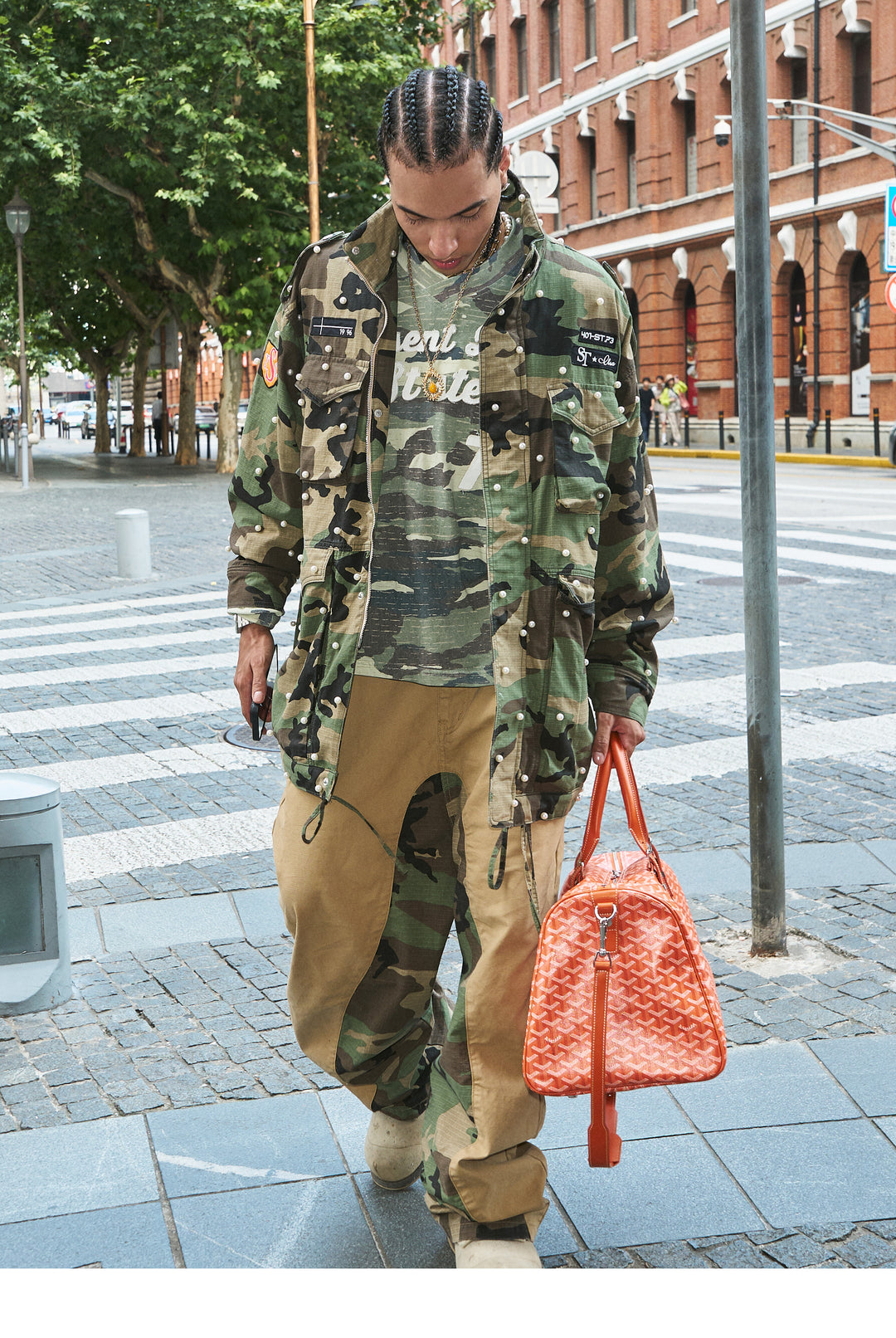 STEEPC Camouflage Pearl Studded M65 Field Jacket | Face 3 Face