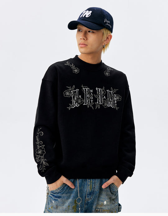 MEDM Floral Logo Embroidered Sweatshirt | Face 3 Face