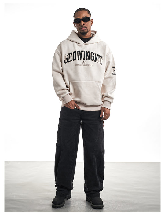 F3F Select Embroidered Faux Suede Hoodie | Face 3 Face