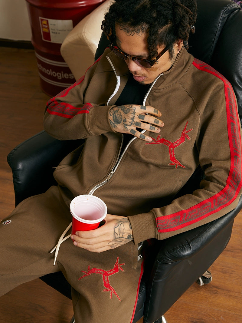 TGFCLUB Embroidered Logo Side Stripe Track Jacket and Track Pants | Face 3 Face