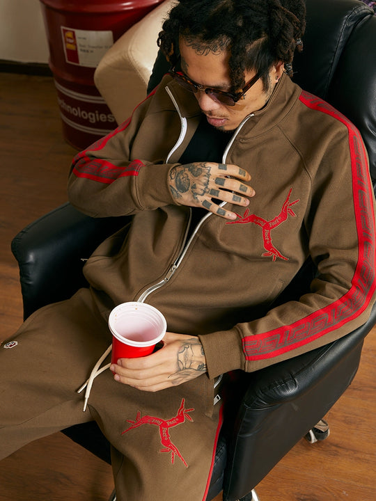TGFCLUB Embroidered Logo Side Stripe Track Jacket and Track Pants | Face 3 Face