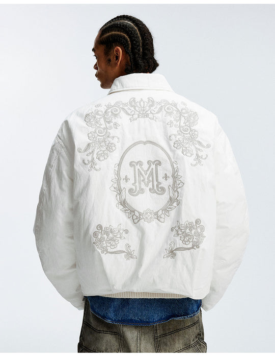 MEDM Floral Embroidered Puffer Jacket | Face 3 Face
