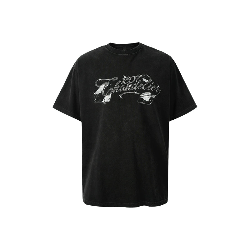 1807 SWAROVSKI Crystal Printed Washed Tee | Face 3 Face