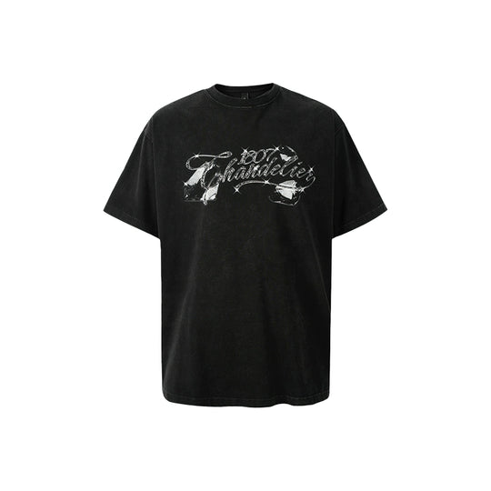 1807 SWAROVSKI Crystal Printed Washed Tee | Face 3 Face