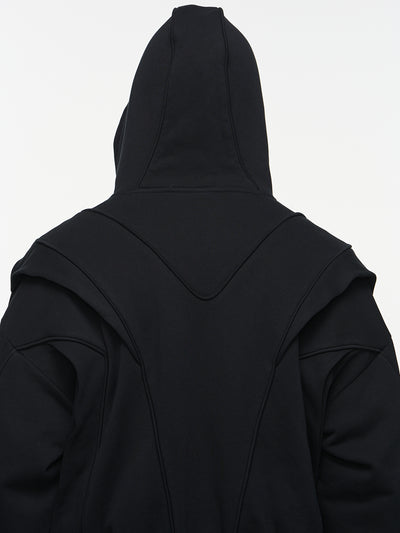 BLIND NO PLAN Multi Layered Hooded Sweatshirt Jacket | Face 3 Face