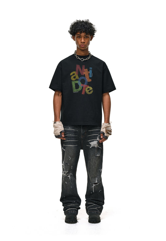 ANTIDOTE Colorful Crayon Print Tee | Face 3 Face