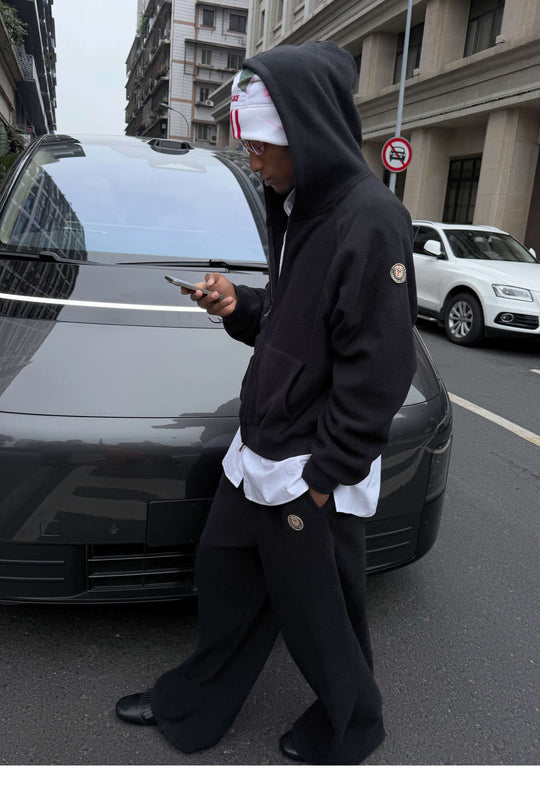 STEEPC Fleece Zip Up Hoodie and Sweatpants Set | Face 3 Face