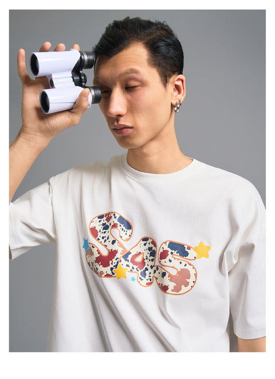 S45 Cow Print Basic Logo Tee | Face 3 Face
