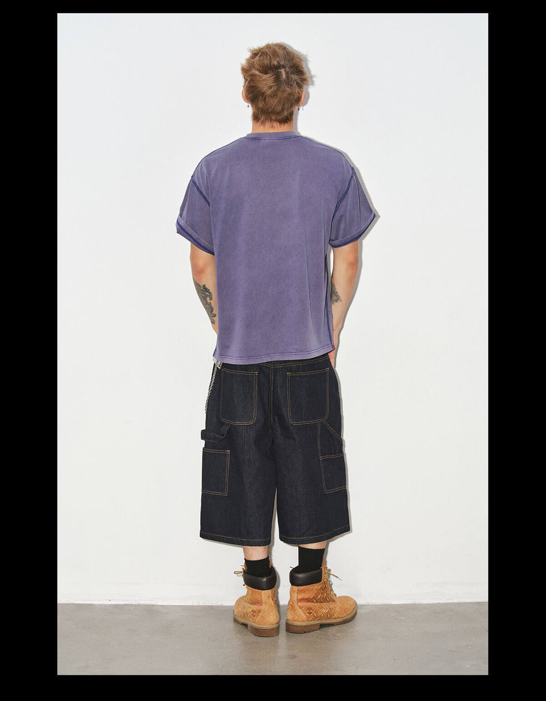 NOVACAM Vintage Washed Circle Star Print Short Sleeve Tee | Face 3 Face