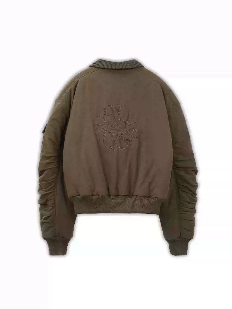 SOD Co. Olive Pilling Custom Pleated MA-1 Bomber Jacket | Face 3 Face