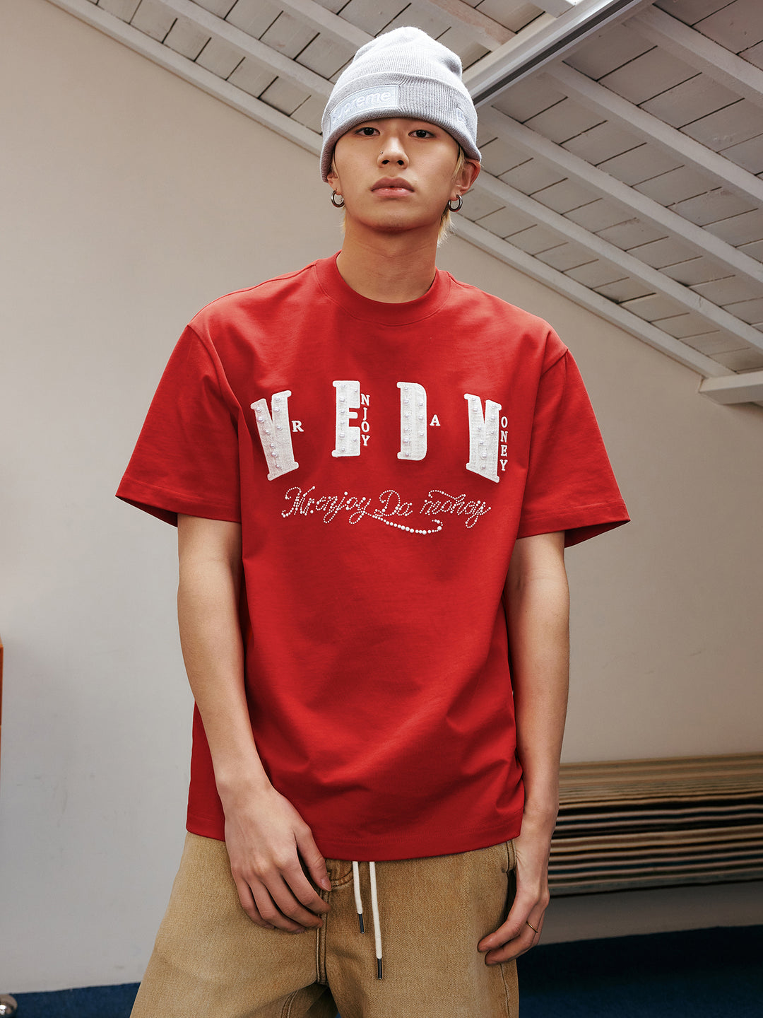 MEDM Pearl Lace Patch Embroidery Tee | Face 3 Face