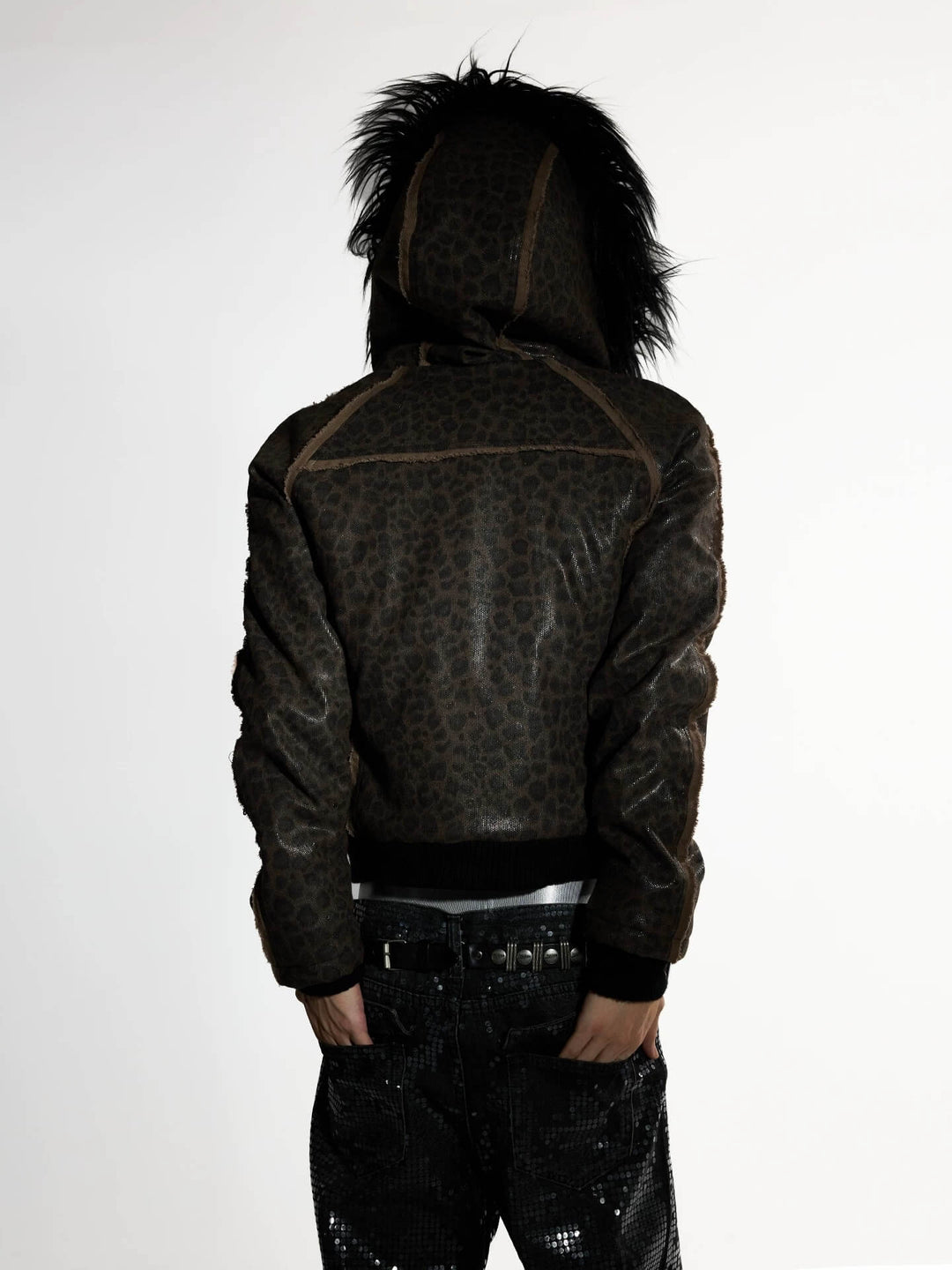 Night Lab Leopard Print Faux Fur Hood Jacket | Face 3 Face