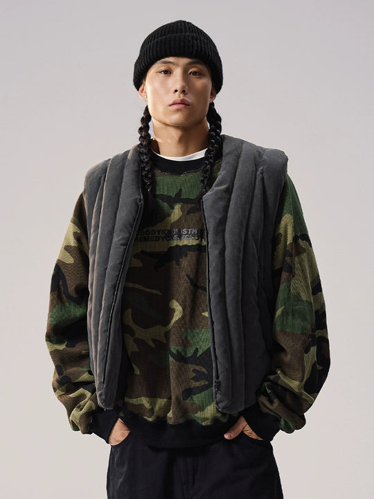 Remedy Camouflage Stitch Down Vest | Face 3 Face