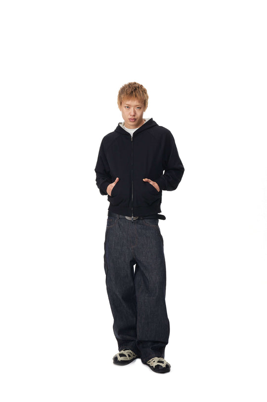 EVILKNIGHT(EK) Striped Hood Lining Zip Up Hoodie | Face 3 Face