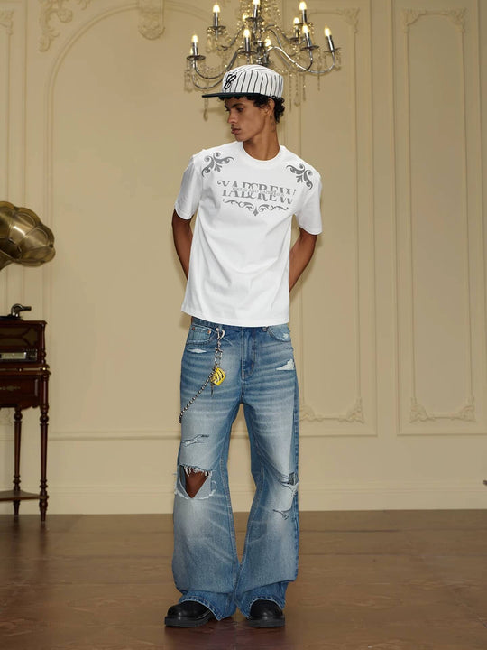 YADcrew Vintage Whiskered Washed Distressed Jeans | Face 3 Face