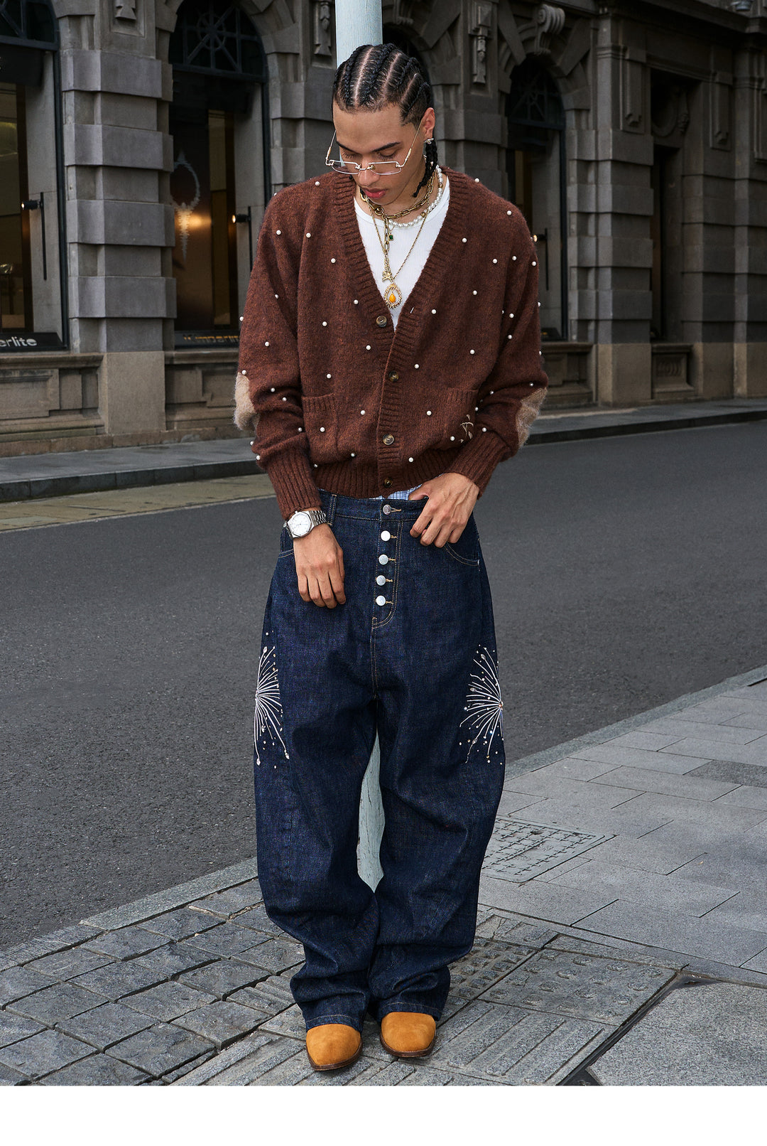 STEEPC Wool Blend Pearl Knit Cardigan | Face 3 Face