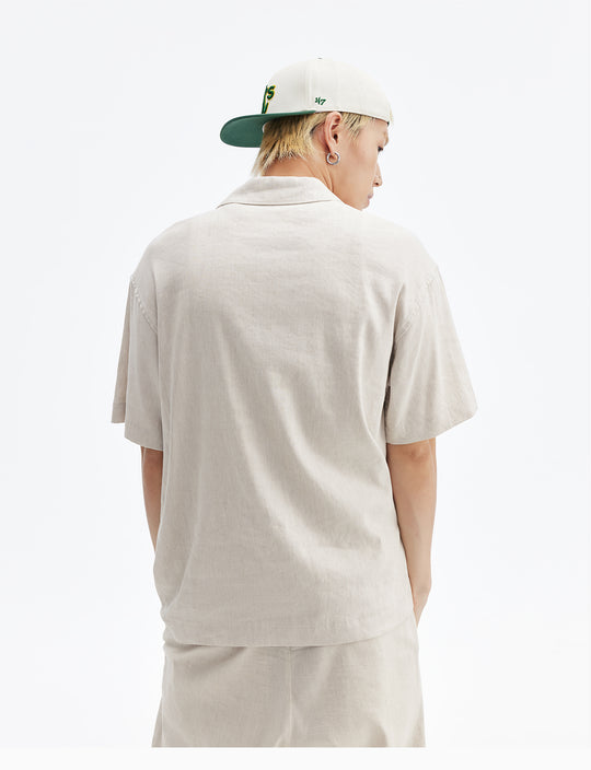 MEDM Linen Cuban Collar Shirt | Face 3 Face