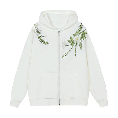 Harsh and Cruel Floral Garland Wreath Embroidered Hoodie | Face 3 Face