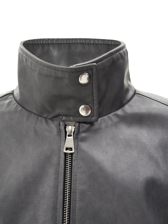 KARMANISTIC Racing Short Leather Jacket | Face 3 Face