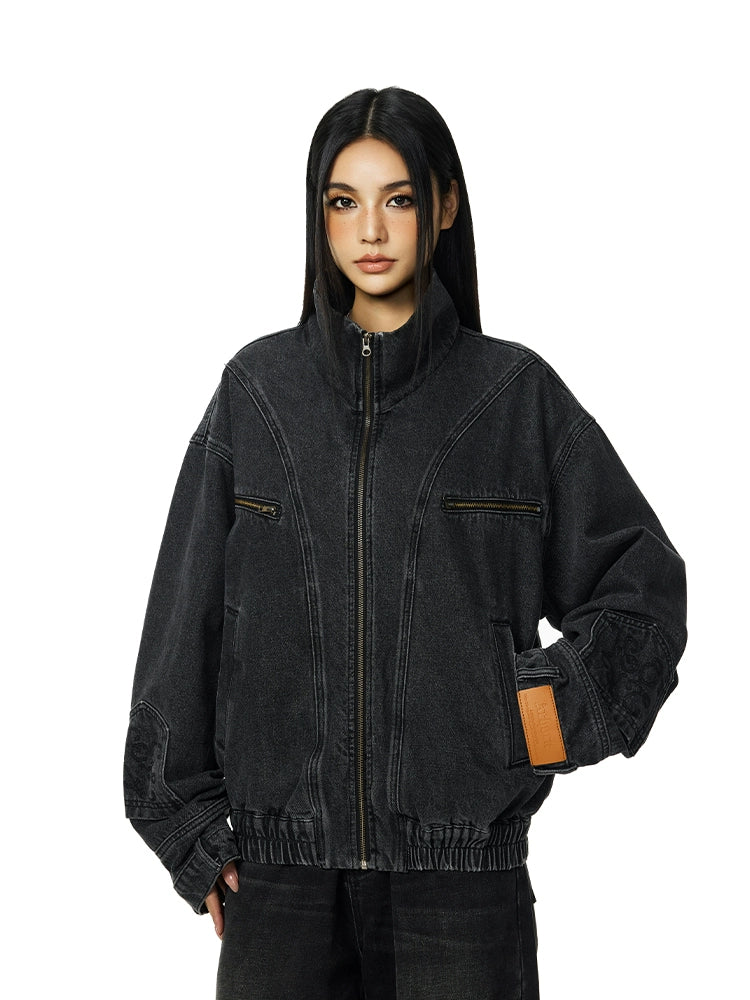 Achock Reconstructed Design Washed Denim Jacket | Face 3 Face