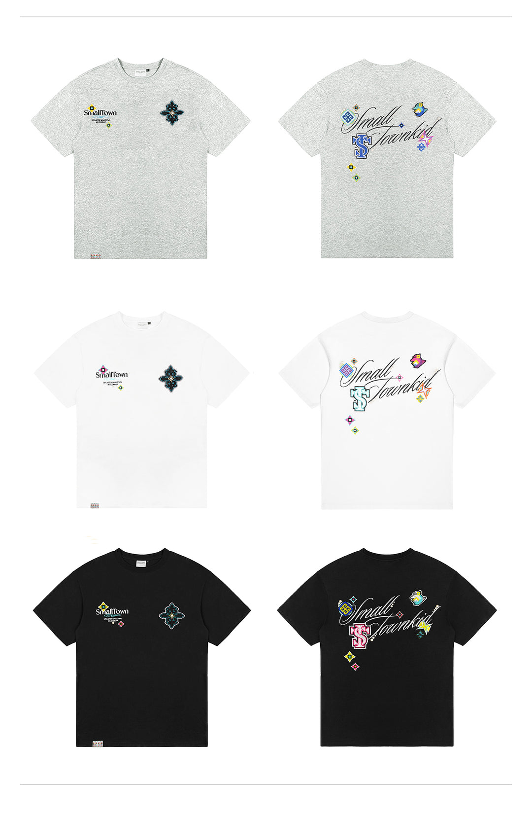 Small Town Kid Ethnic Patchwork Pearl Embellished Tee | Face 3 Face