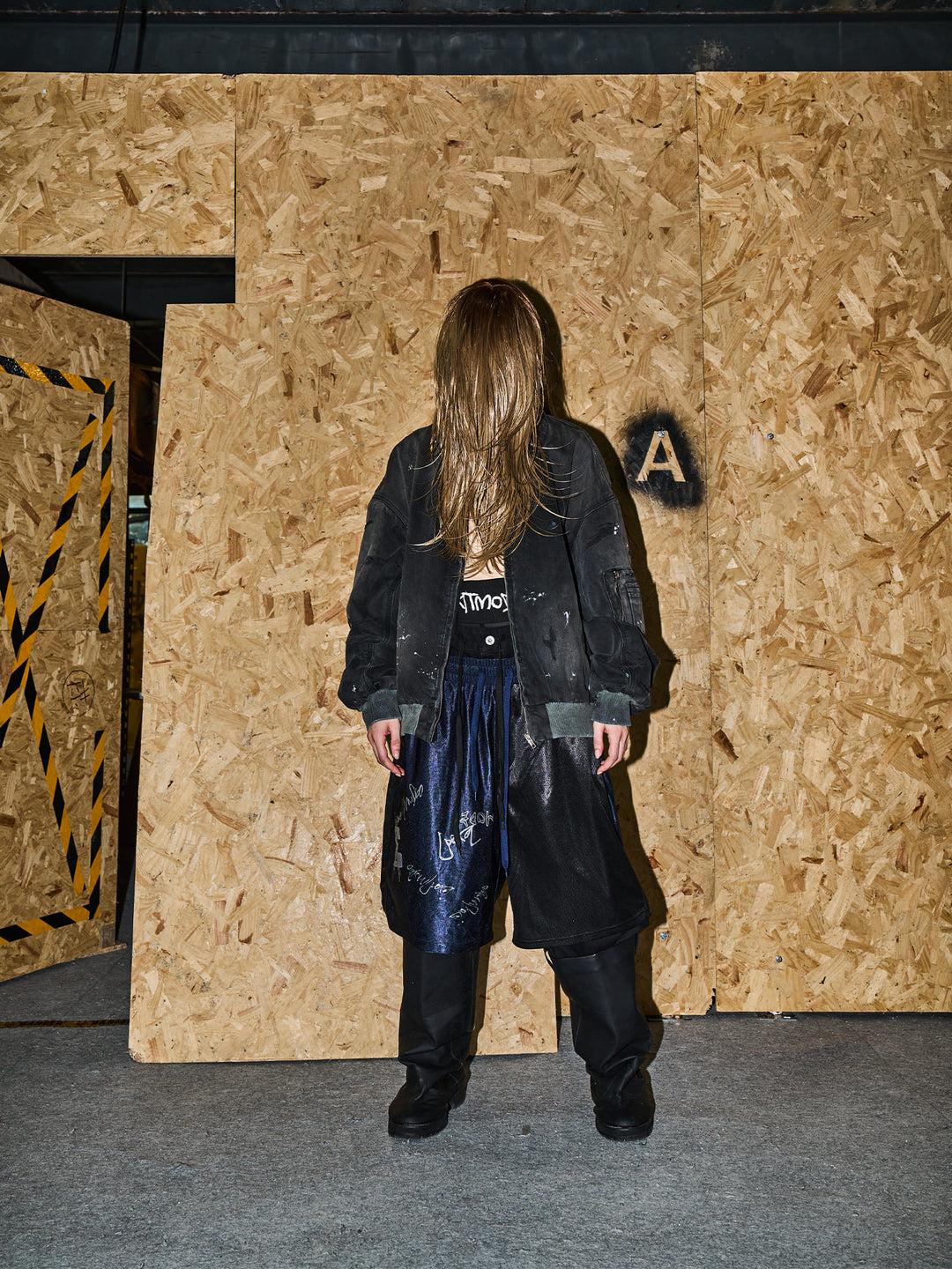 BLIND NO PLAN Washed and Distressed Ink Splattered MA-1 Bomber Jacket | Face 3 Face