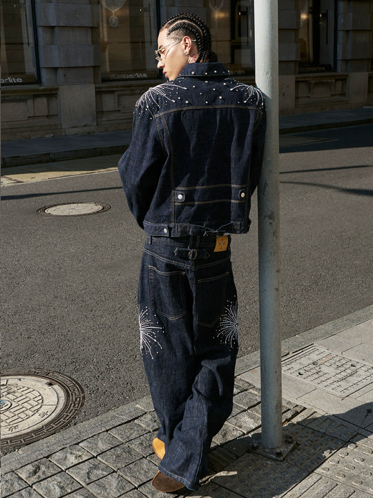 STEEPC Fireworks Rhinestone Denim Jeans | Face 3 Face