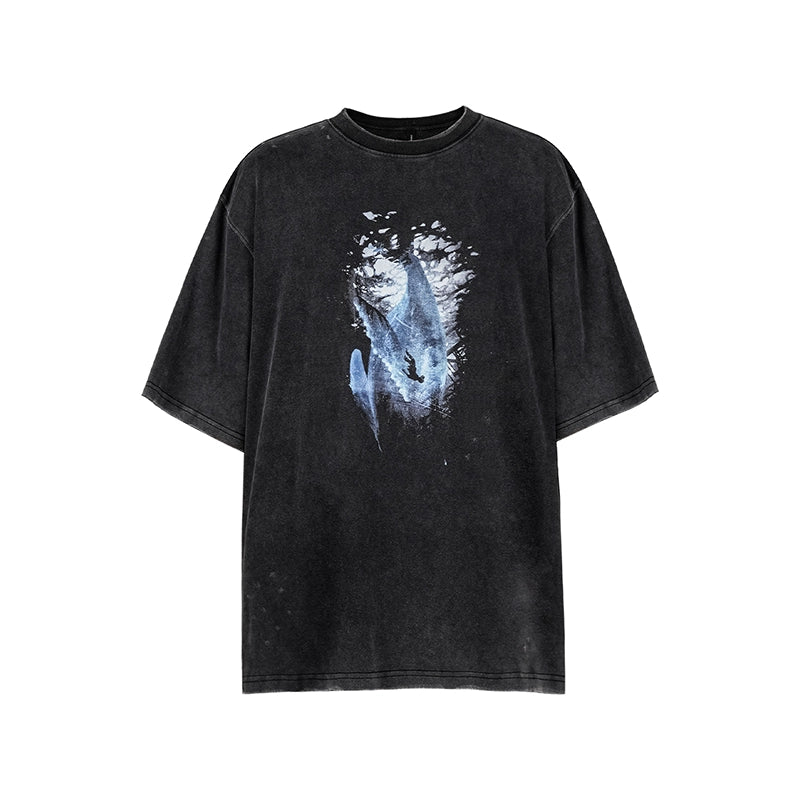 UNDERWATER Vintage Washed Destroyed Print Tee | Face 3 Face