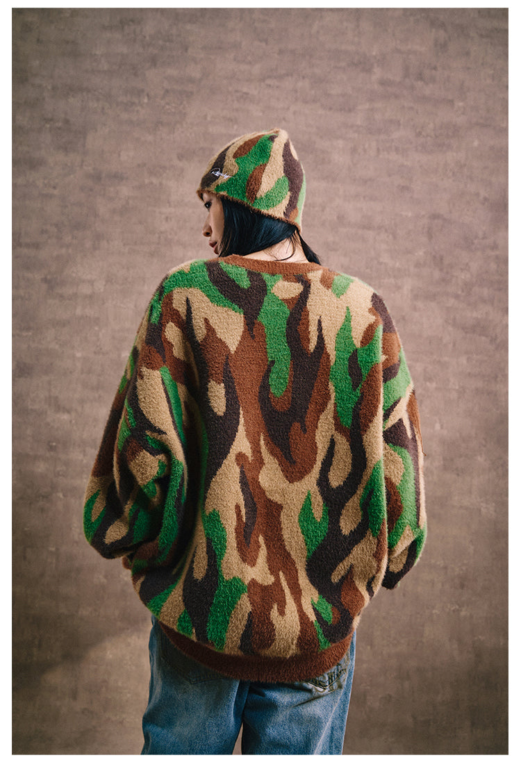 Remedy Flame Camouflage Knit Sweater | Face 3 Face