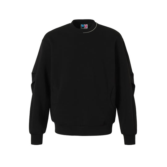 YADcrew 350G Heavyweight Around Zipper Pleated Sweatshirt