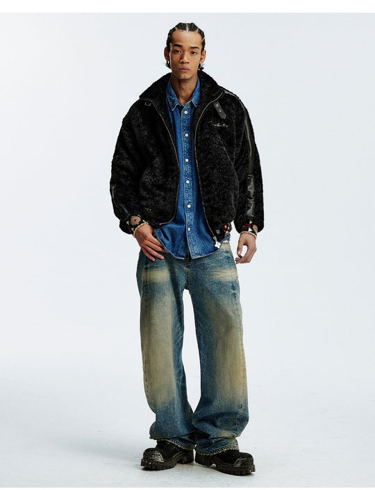 MEDM Ethnic Trim Belted Sherpa Jacket | Face 3 Face