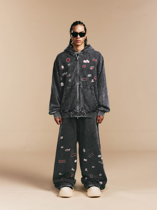 1807× LABT Logo Patch Washed Sweatpants | Face 3 Face